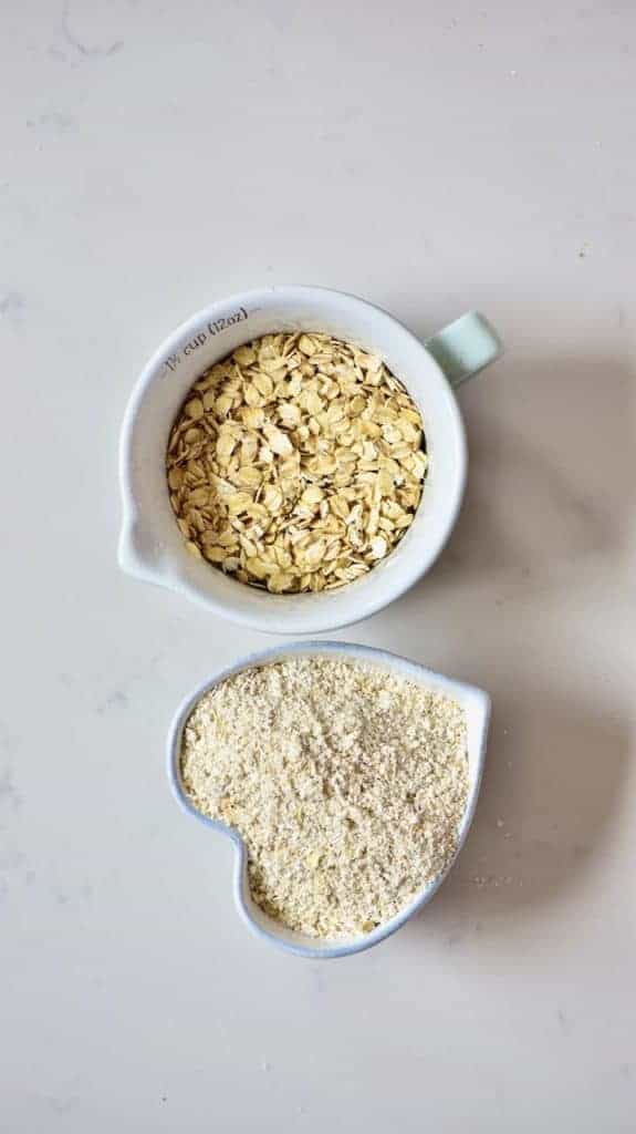 Oat flour and oats
