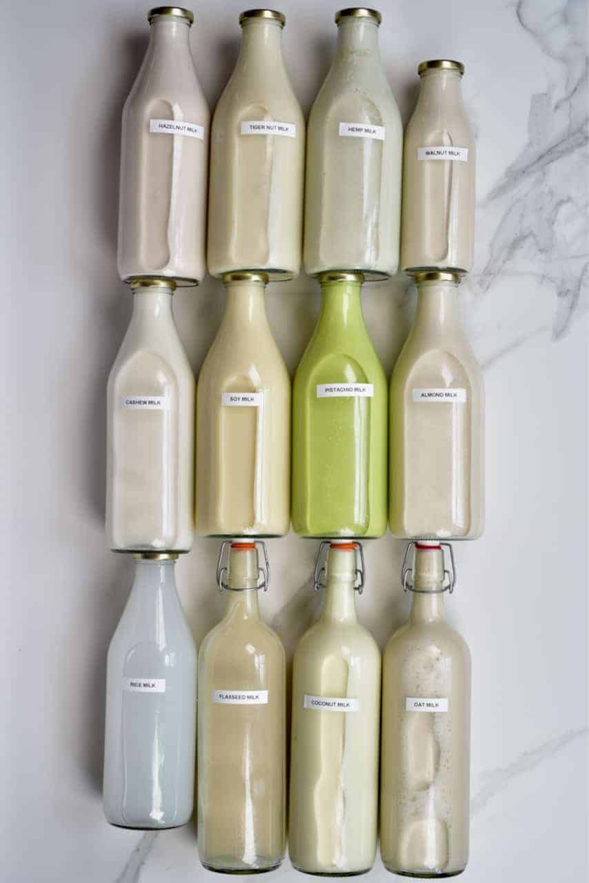 Homemade plantbased dairy-free milks