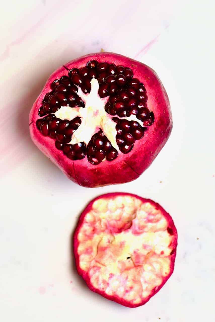 Pomegranate with open top