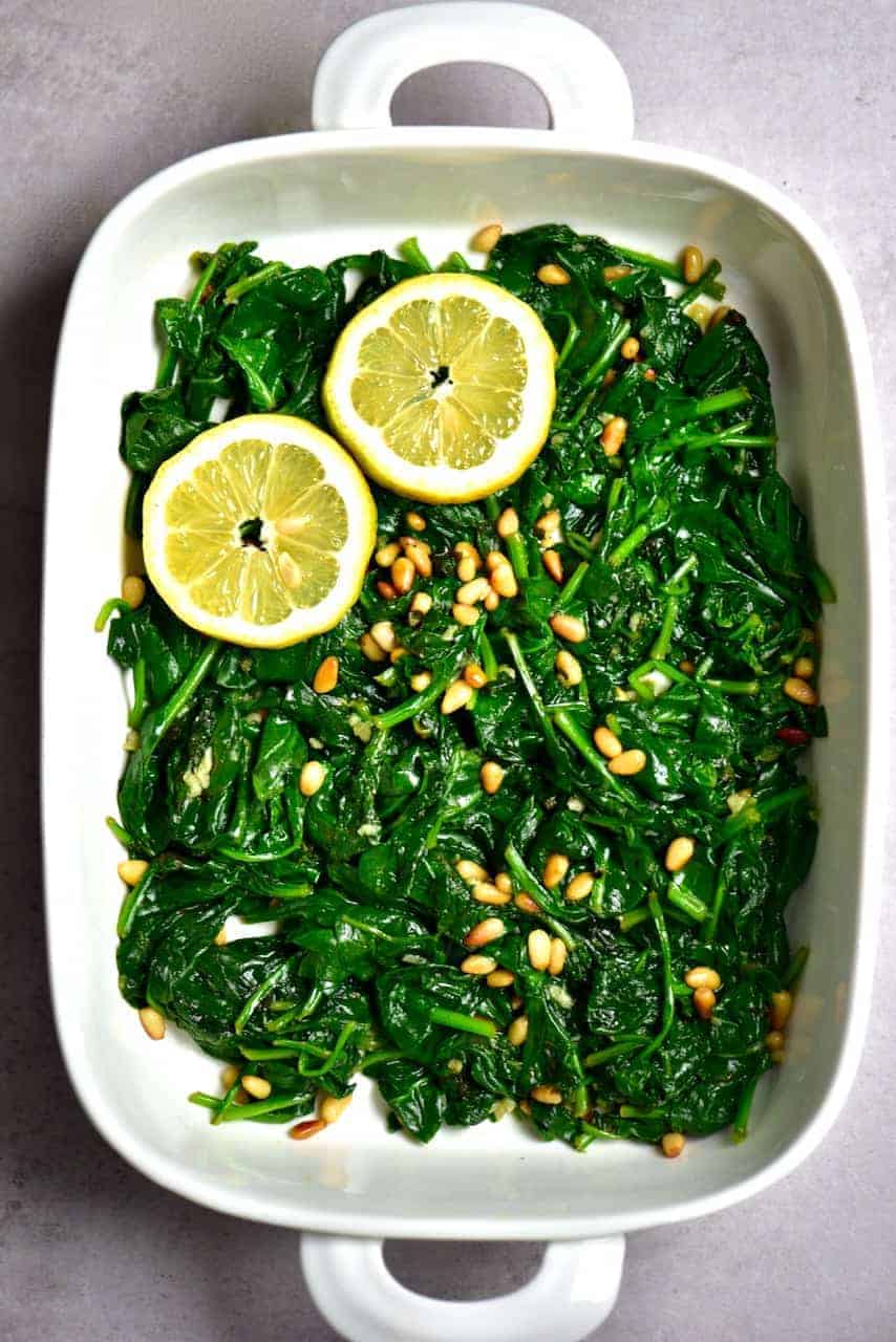 Spinach sautée with lemon