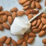 square photo homemade almond milk yogurt