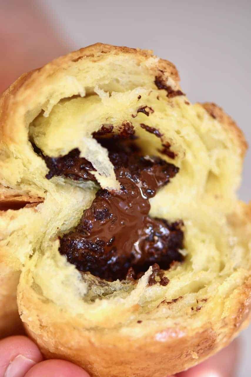 Chocolate filled croissant