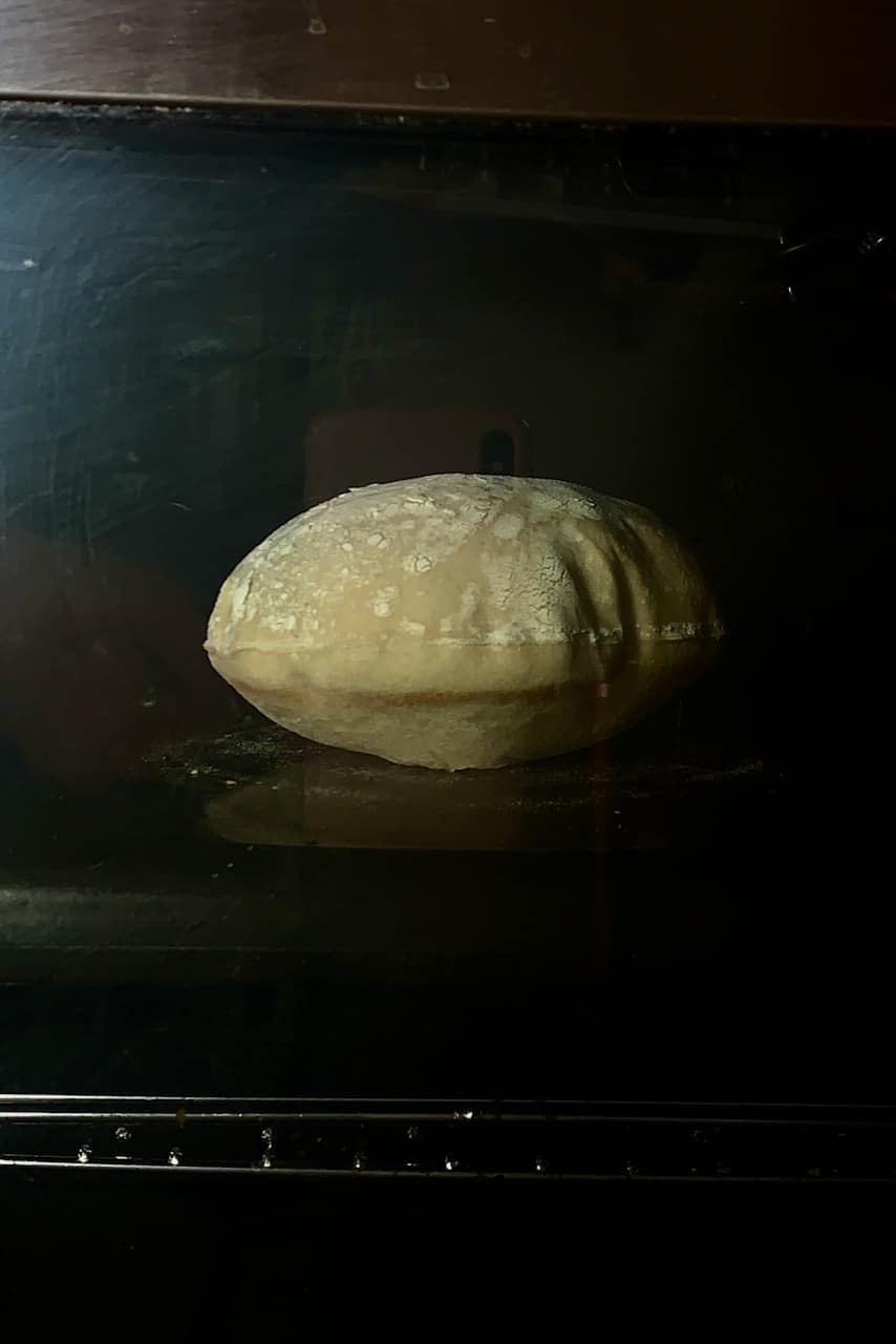 Baking pita bread