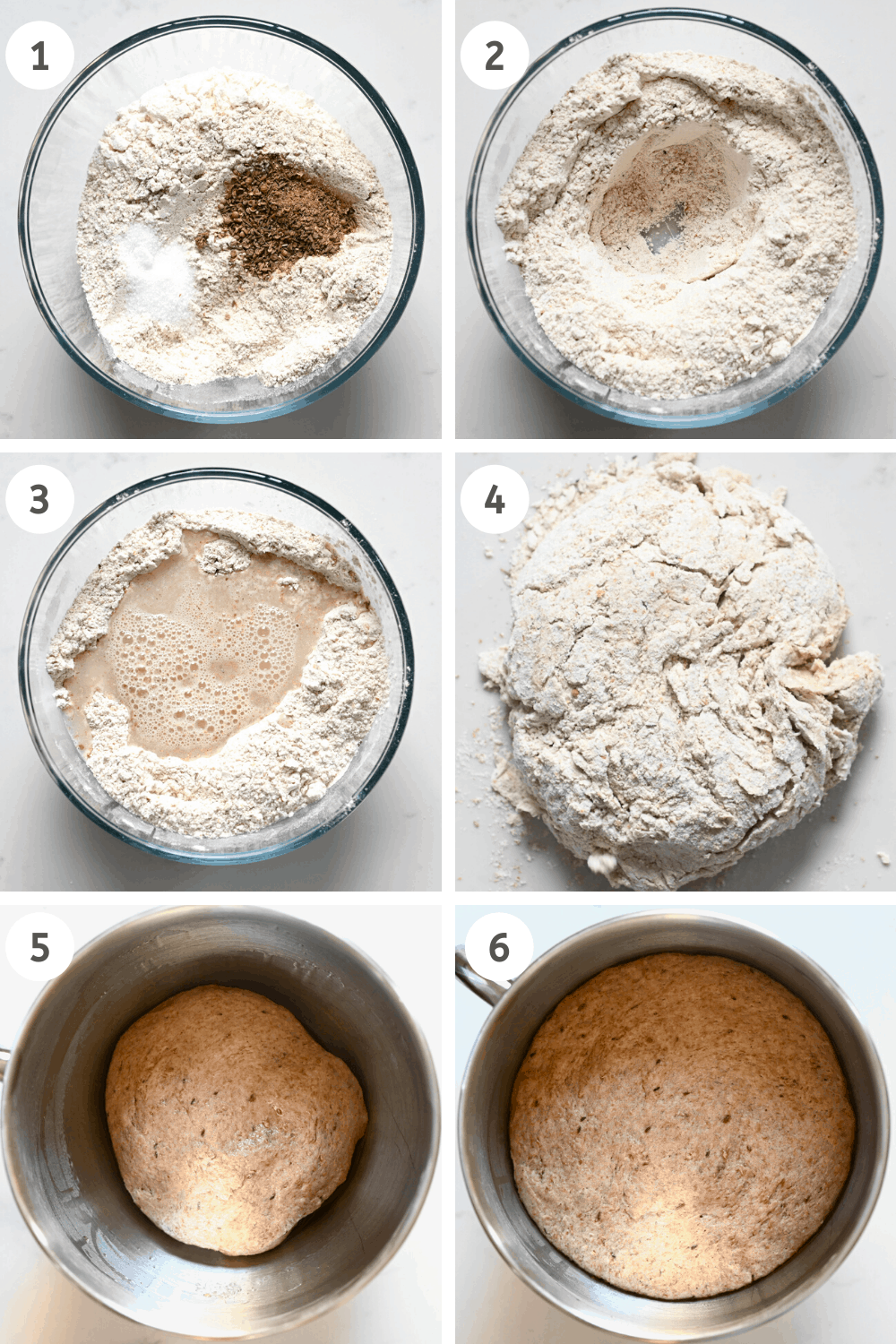 Multi grain bread flour mixing steps