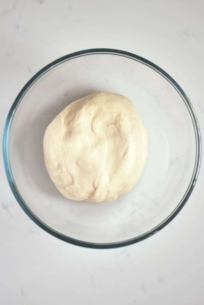 Pita bread dough in a bowl