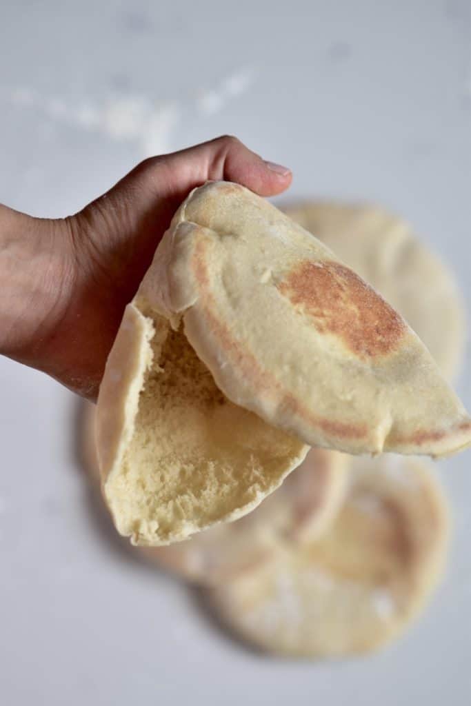 Open pita bread