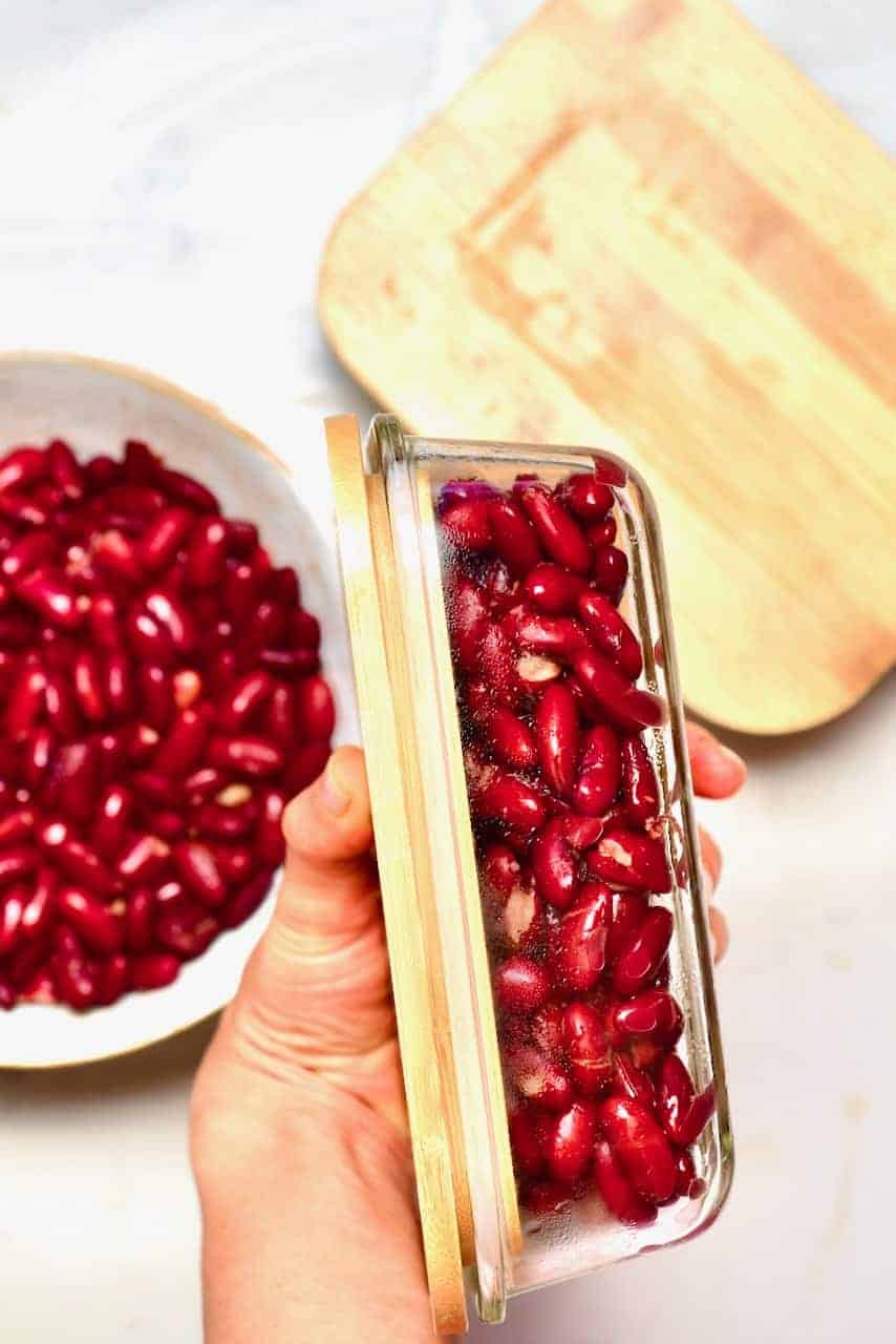 Red Kidney Beans in a freezer-safe container