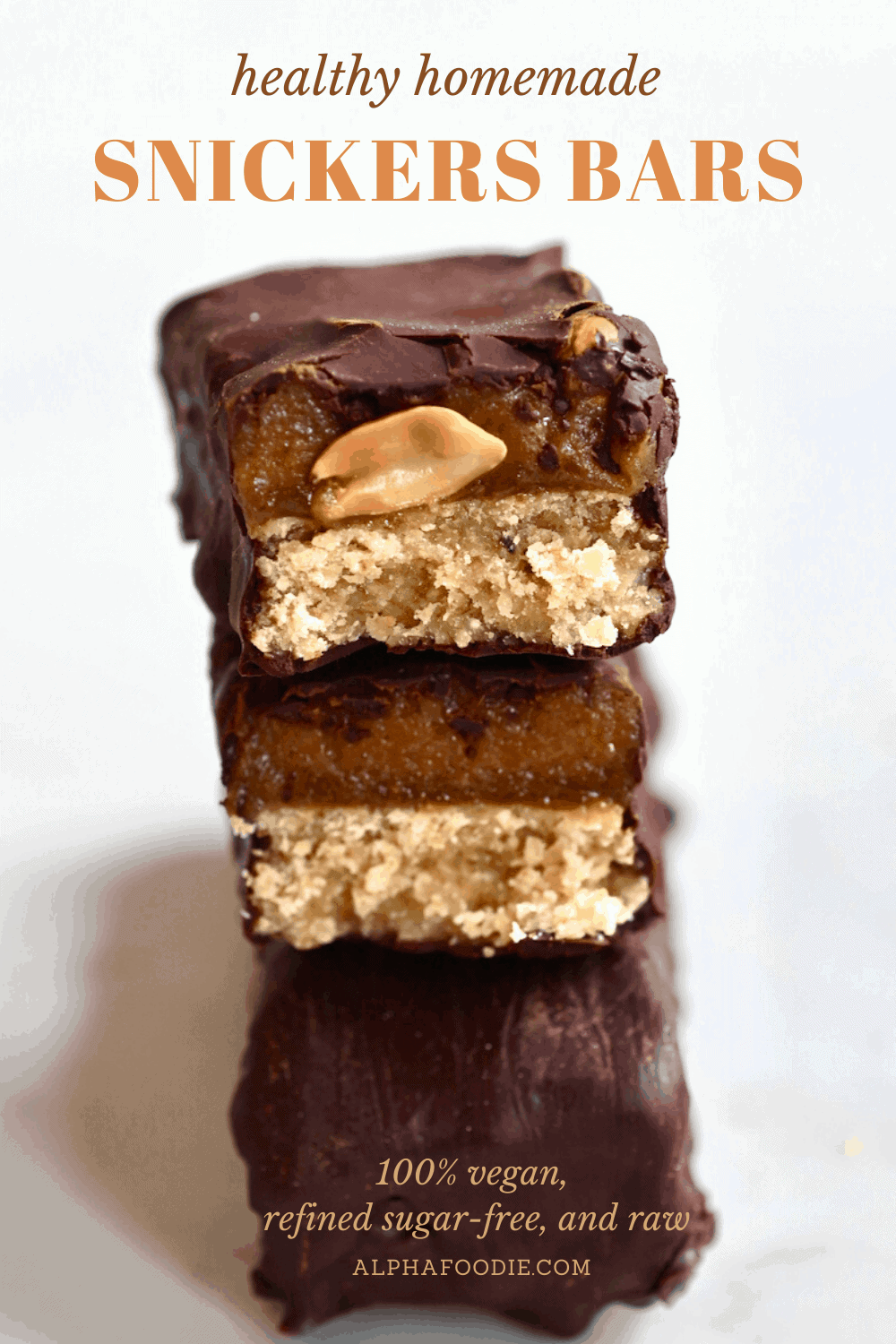 Healthier Homemade snickers Bars (Vegan) - Alphafoodie