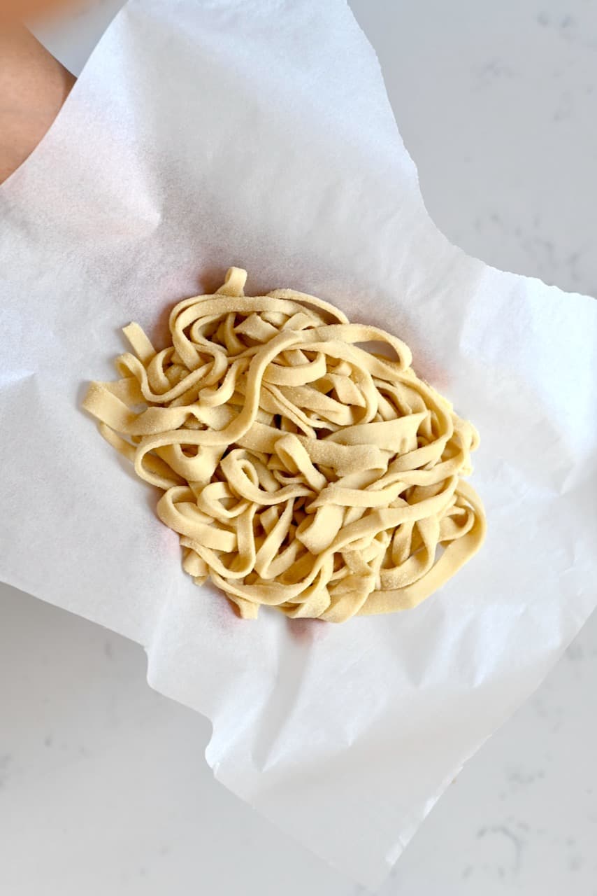 Homemade Vegan Pasta Tagliatelle