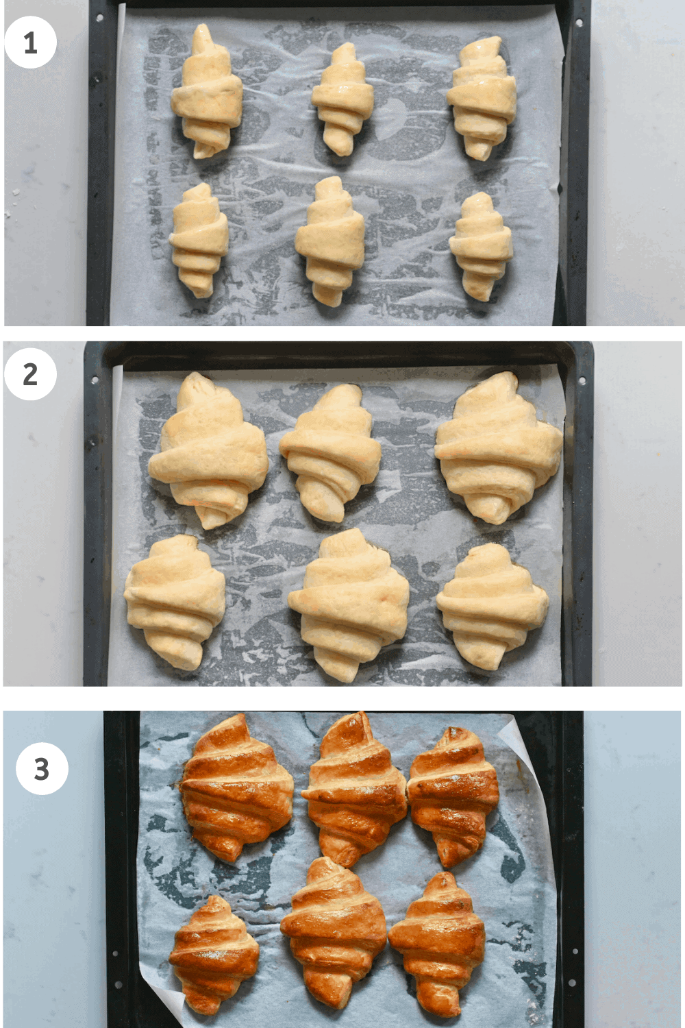 Homemade croissants - steps