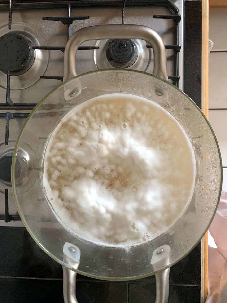 foam on top of cooking chickpeas