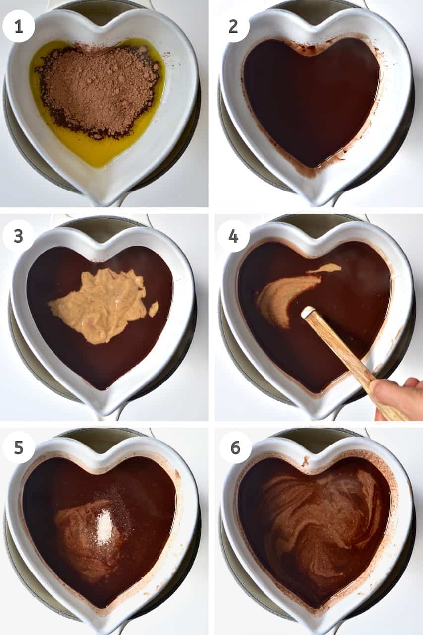 Chocolate fudge mixing steps