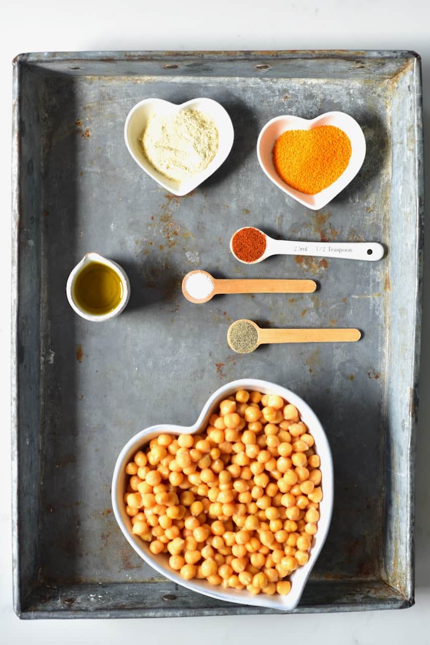 ingredients for roasted chickpeas