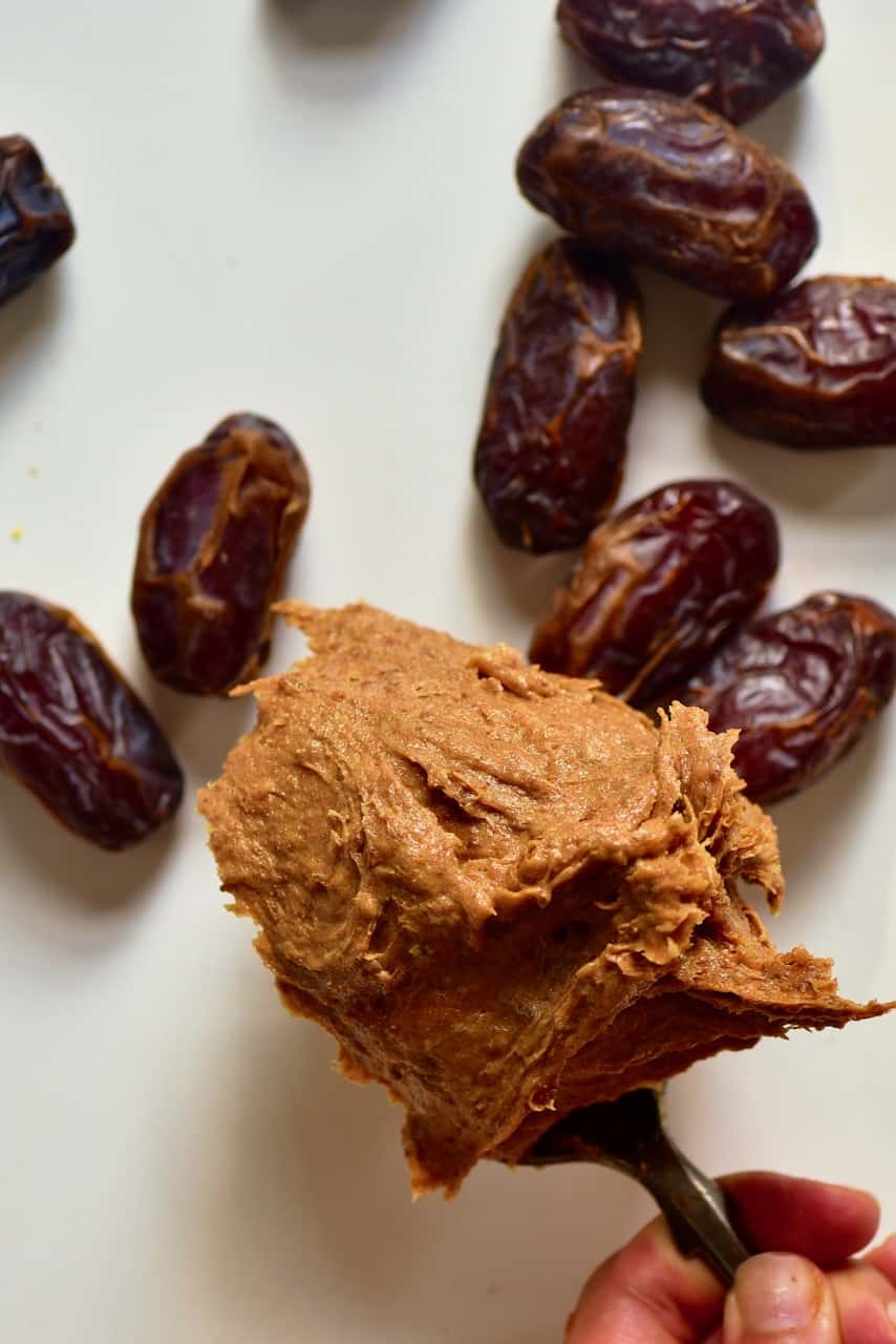 A spoonful of date paste and some dates