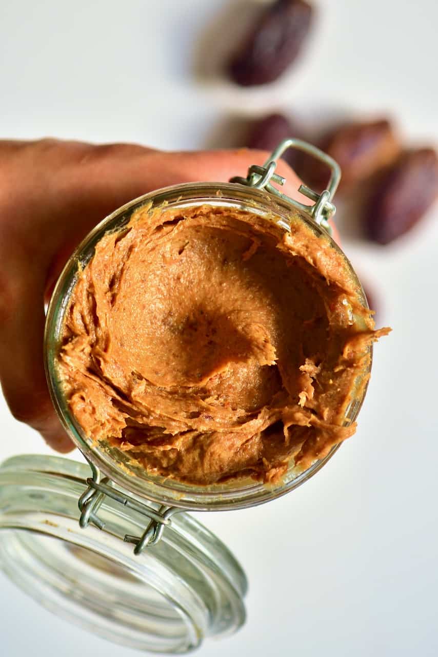 A jar with homemade date paste