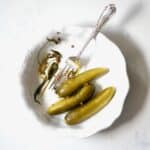 cucumber pickles in a plate square - 17