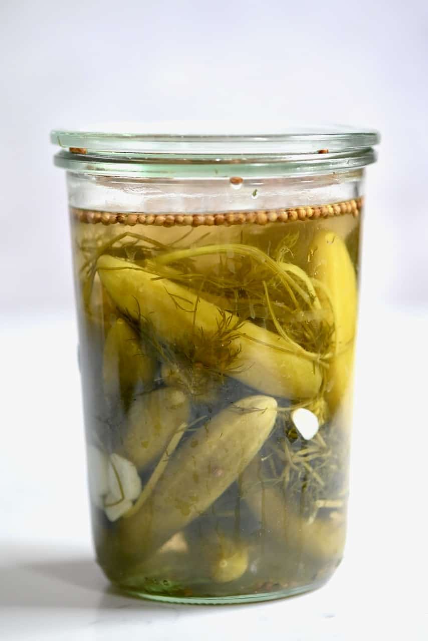 Pickled Cucumbers in a jar