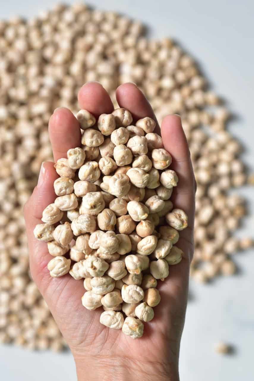 A handful of chickpeas