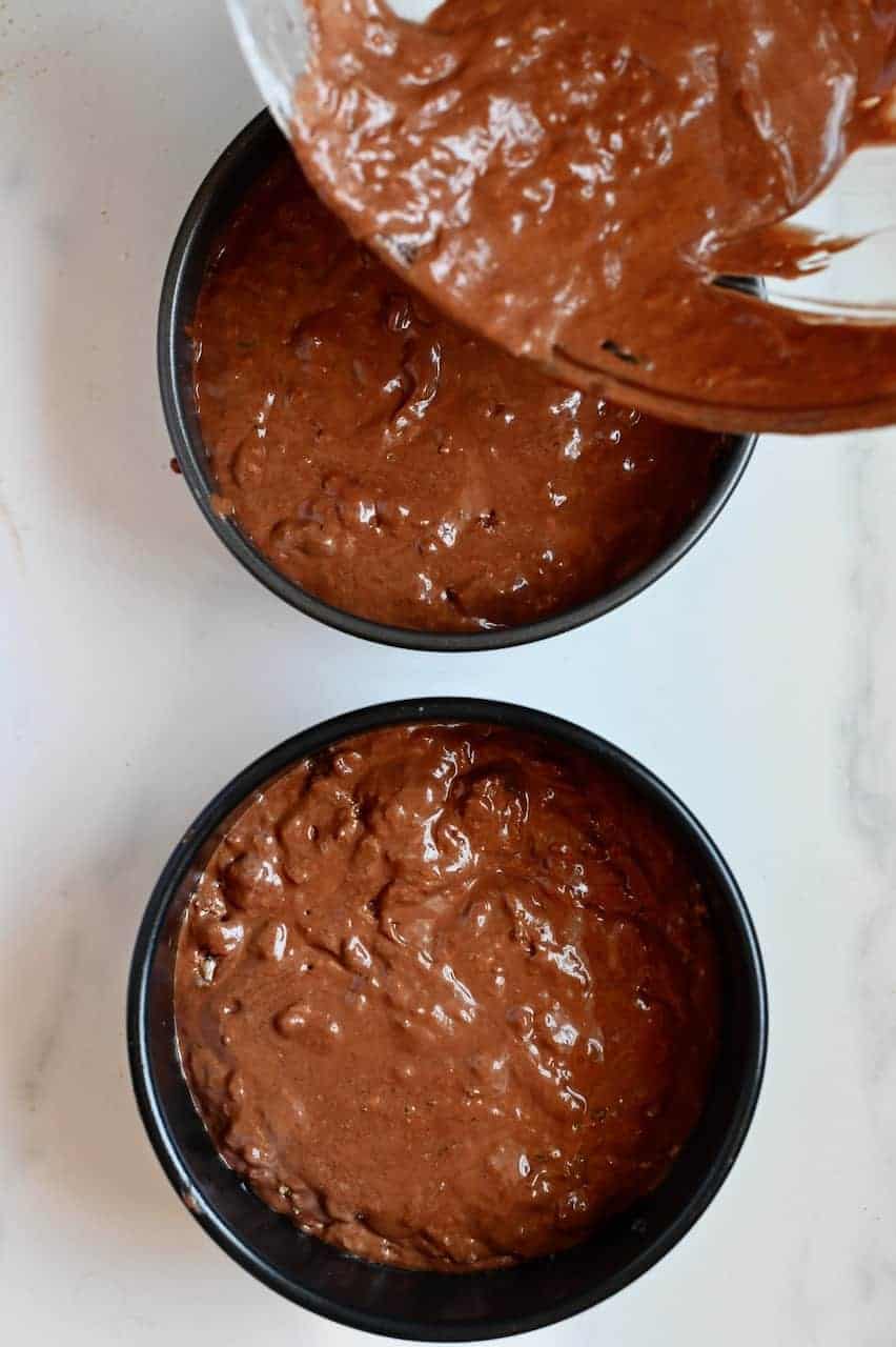 Separating batter in two tins