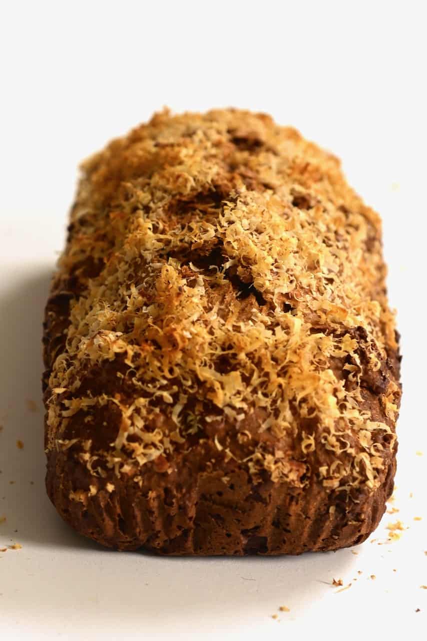 baked banana bread loaf