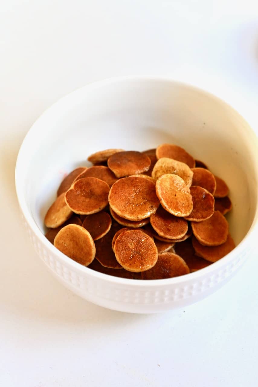 mini pancakes in a bowl