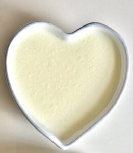 Buttermilk in a heart shaped bowl