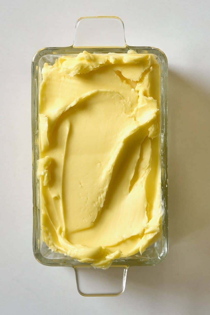 butter inside a glass container