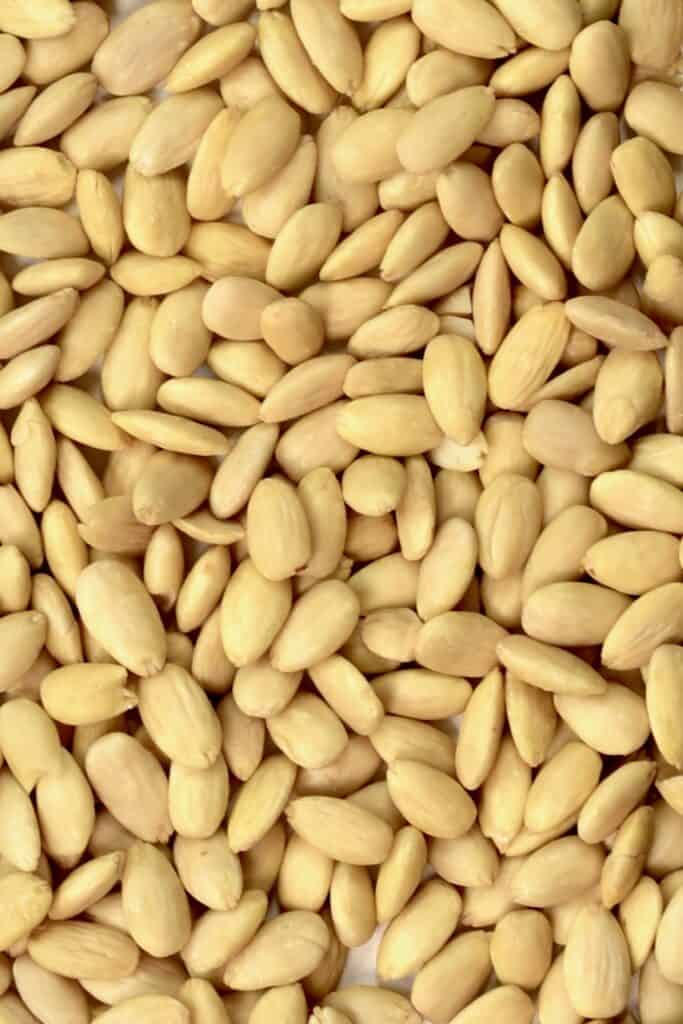 close up of Blanched Almonds