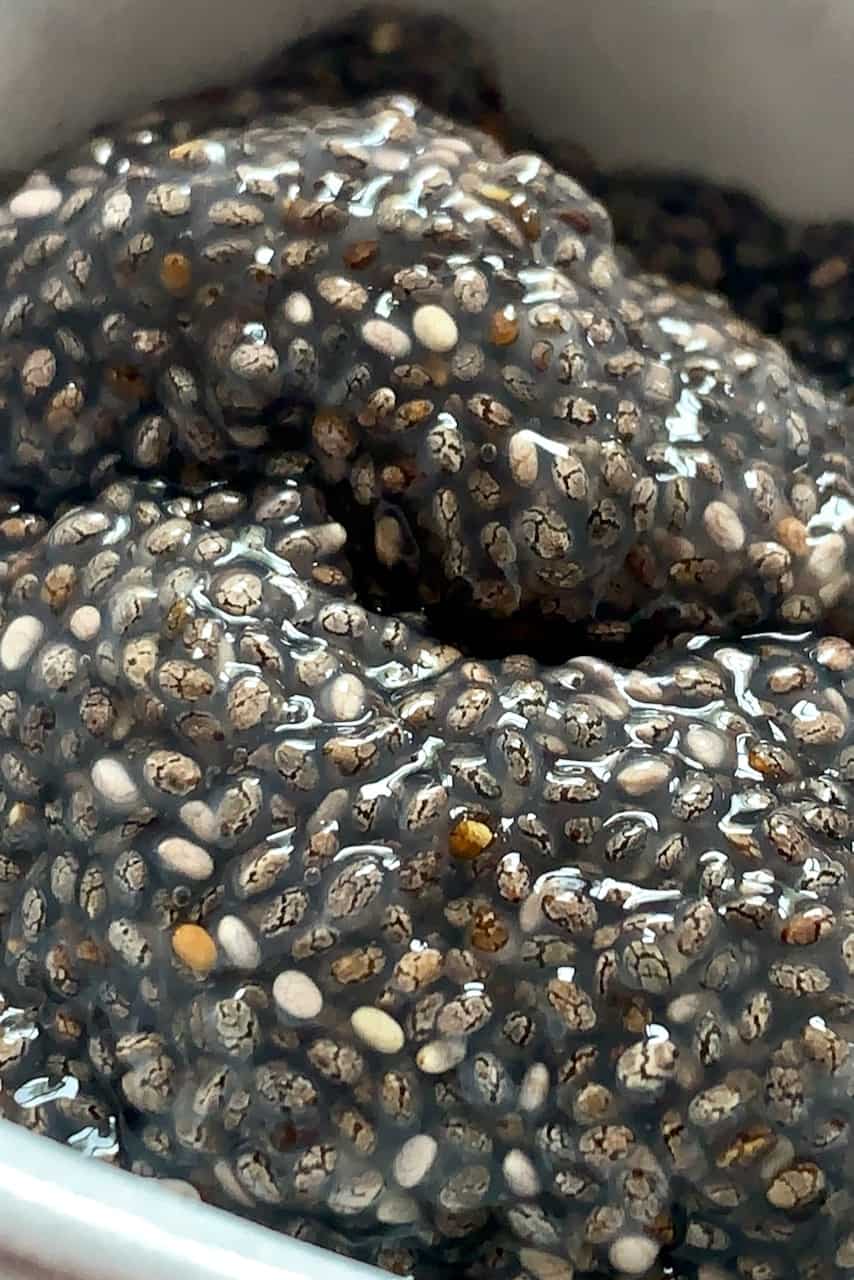 close up of chia egg