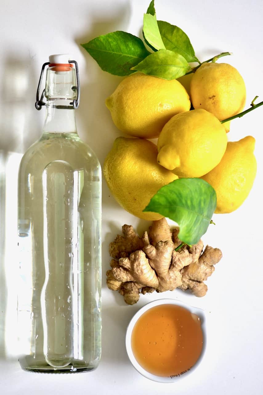 ingredients for making ginger lemonade