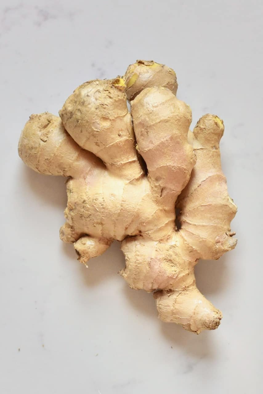 large unpeeled ginger root