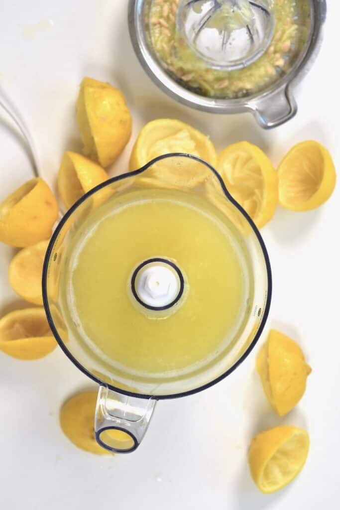 lemon juice inside a juicer