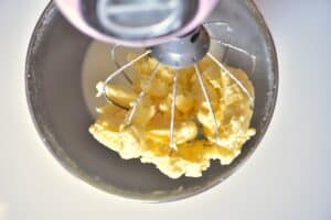 making butter inside a stand up mixer