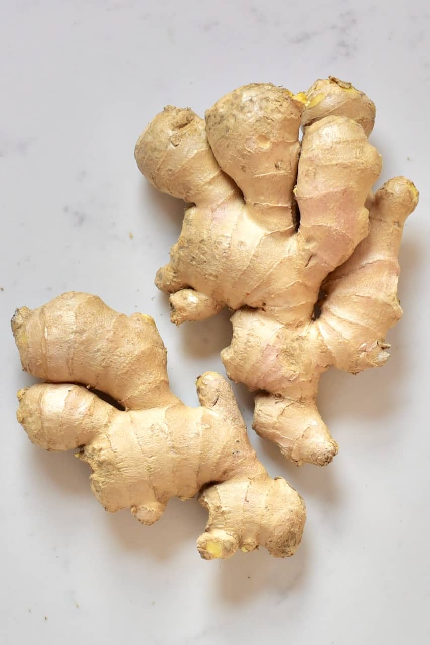 two large ginger roots
