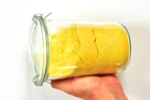 A jar with corn flour horizontal