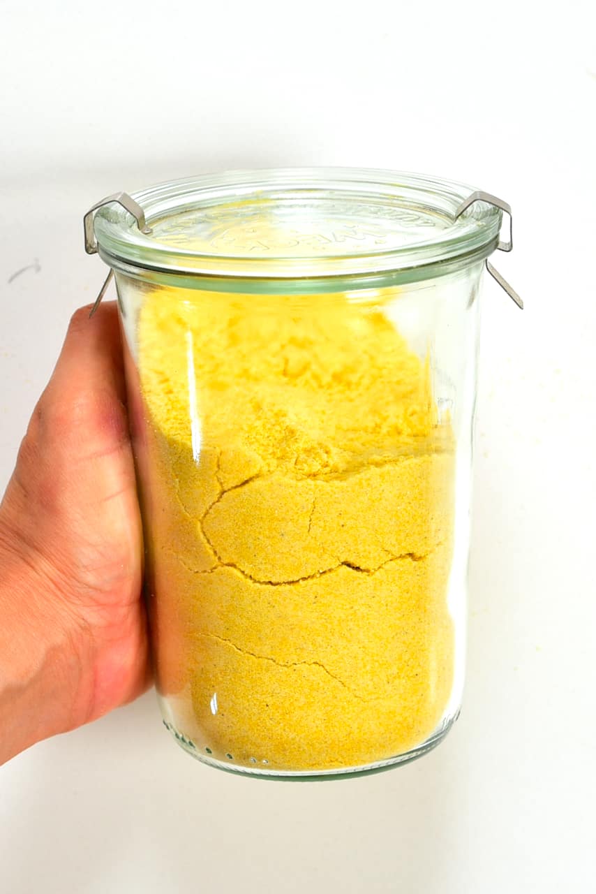 A jar with corn flour