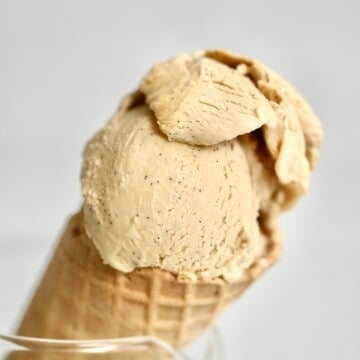 Caramel ice cream square photo