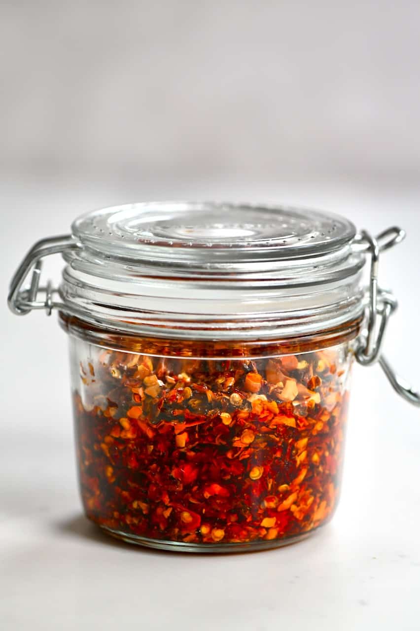 Chilli Oil in a glass jar