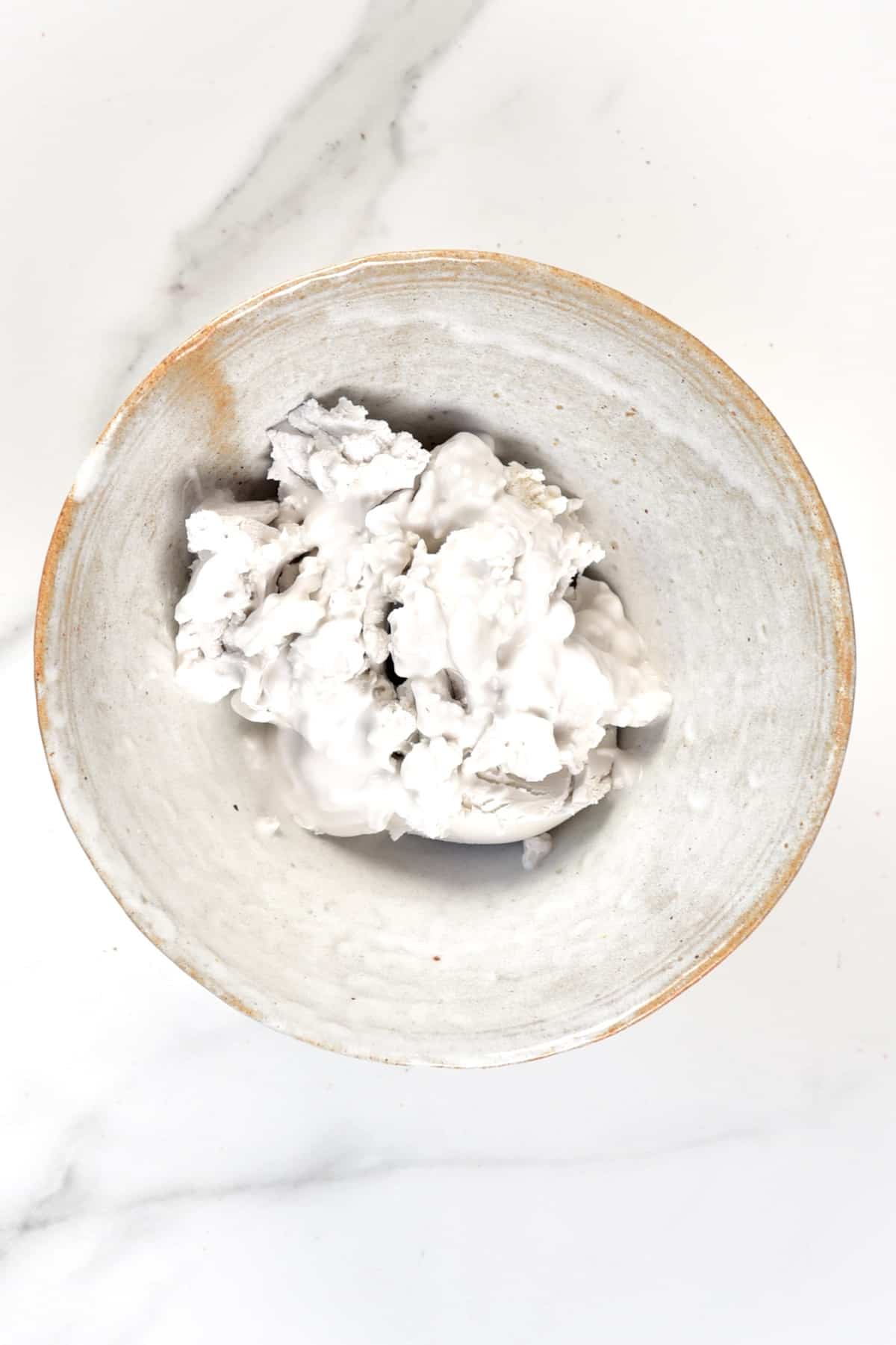 Coconut cream in a bowl
