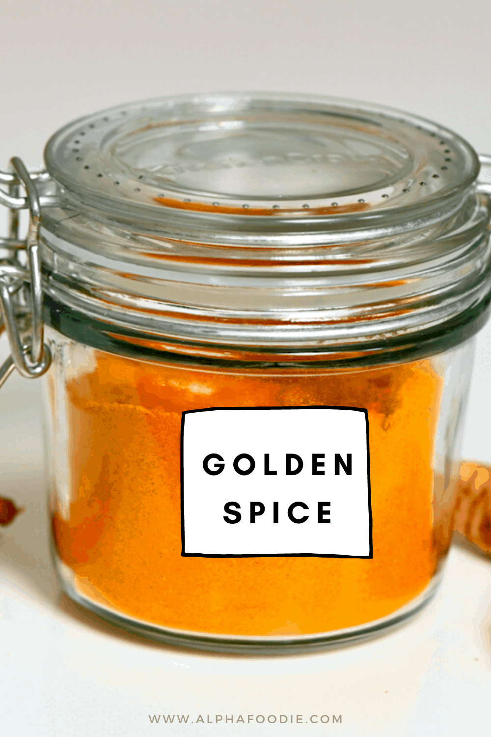 golden spice in jar