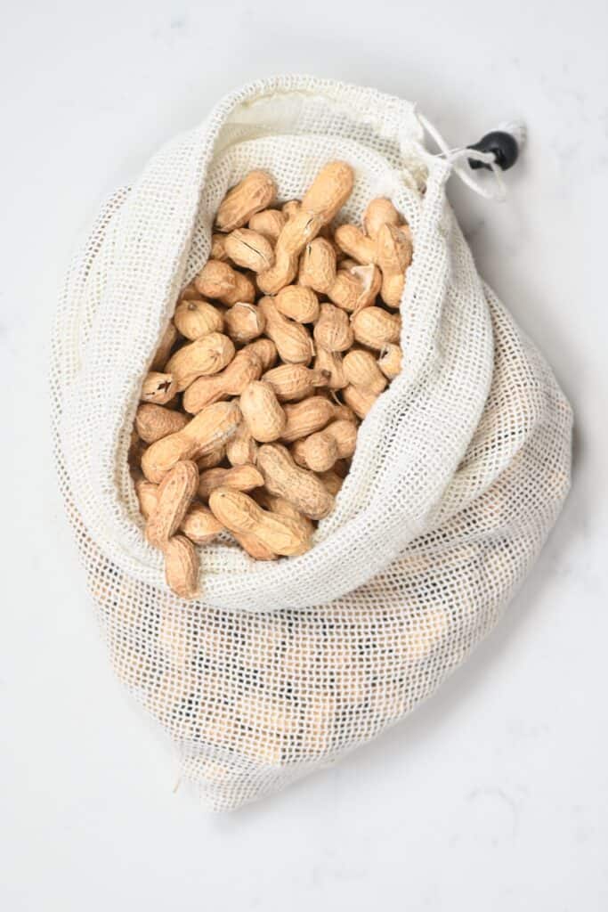 Unshelled Peanuts in a reusable bag