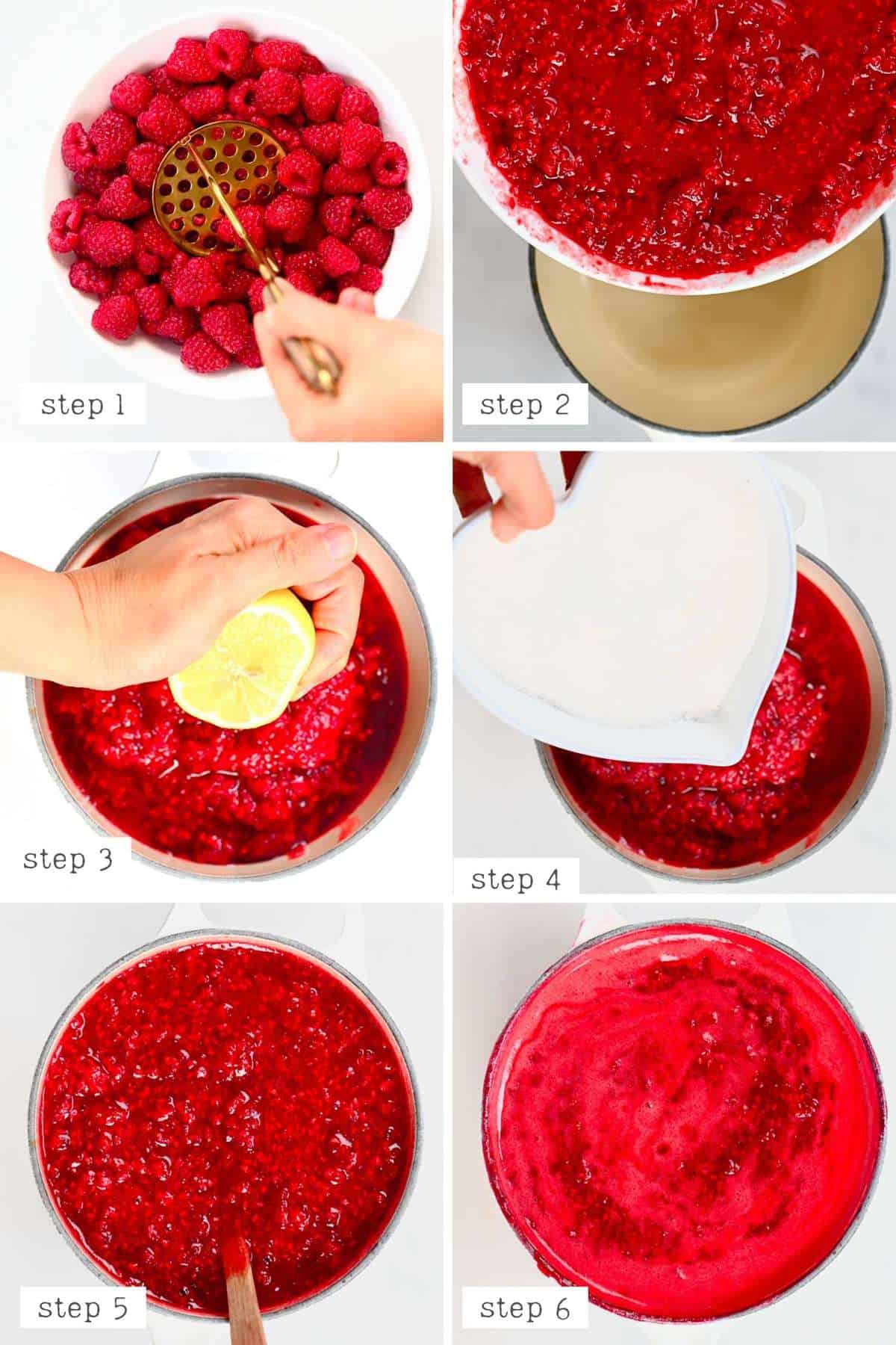 Steps for making Raspberry Jam