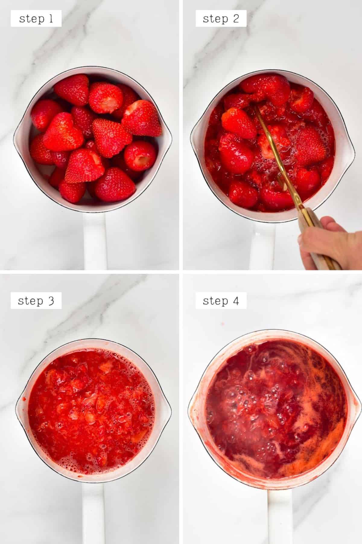 Steps to making strawberry syrup