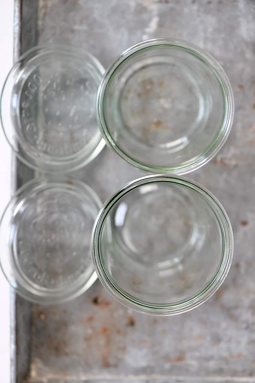 Sterilized jars for storing Blackberry Jam