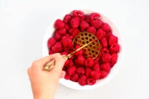 mashing Raspberries