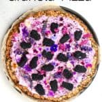 Top view of a whole Blackberry Granola Pizza
