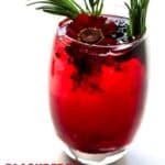 Blackberry Iced Tea in a glass with rosemary