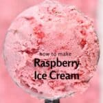 Close up scoop of a Raspberry ice cream