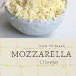 grated Mozzarella Cheese in a bowl