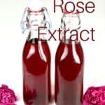 two bottles of homemade rose extract